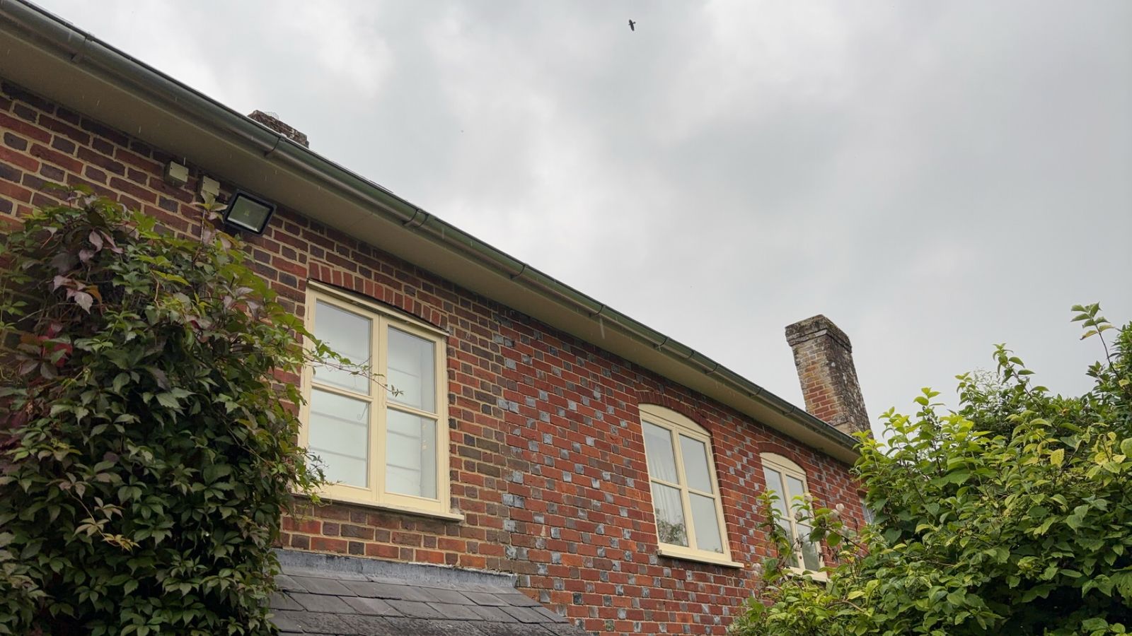 Period house after: cream fascias and soffits with metal guttering